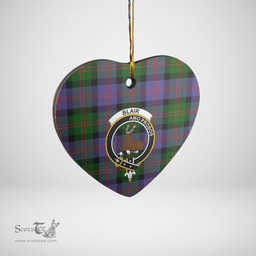 Scottish Blair Modern Clan Tartan Ceramic Ornament - Crest Heart Style Scottish Plaid Tartan Plaid