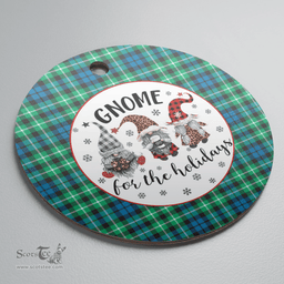 Scottish Graham of Montrose Ancient Clan Tartan Ceramic Ornament - Gnome Round Style Scottish Plaid Tartan Plaid