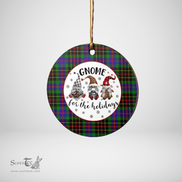 Scottish Brodie Hunting Modern Clan Tartan Ceramic Ornament - Gnome Round Style Scottish Plaid Tartan Plaid