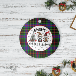 Scottish Brodie Hunting Modern Clan Tartan Ceramic Ornament - Gnome Round Style Scottish Plaid Tartan Plaid