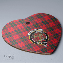 Scottish Drummond Modern Clan Tartan Ceramic Ornament - Crest Heart Style Scottish Plaid Tartan Plaid