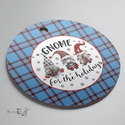 Scottish Elliot Ancient Clan Tartan Ceramic Ornament - Gnome Round Style Scottish Plaid Tartan Plaid