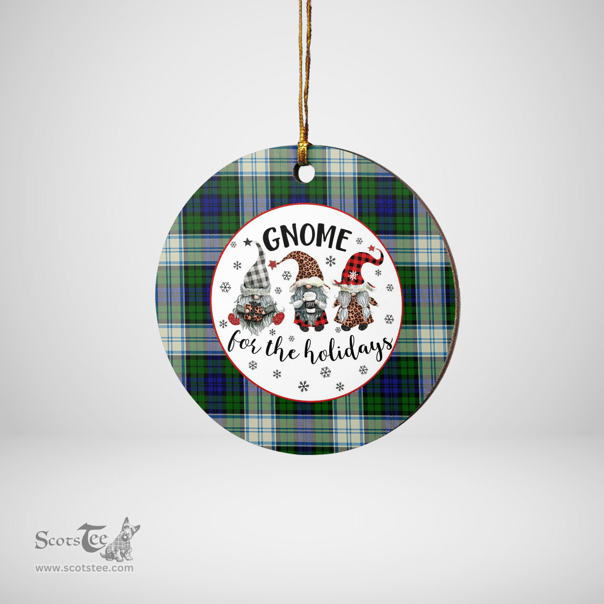 Scottish Blackwatch Dress Modern Clan Tartan Ceramic Ornament - Gnome Round Style Scottish Plaid Tartan Plaid