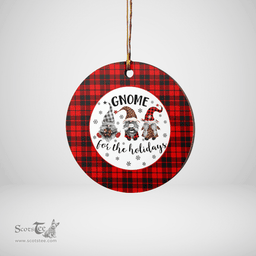 Scottish Ettrick District Clan Tartan Ceramic Ornament - Gnome Round Style Scottish Plaid Tartan Plaid