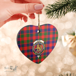 Scottish Gow Modern Clan Tartan Ceramic Ornament - Crest Heart Style Scottish Plaid Tartan Plaid