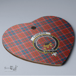 Scottish Cameron of Lochiel Ancient Clan Tartan Ceramic Ornament - Crest Heart Style Scottish Plaid Tartan Plaid