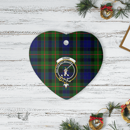 Scottish Gunn Modern Clan Tartan Ceramic Ornament - Crest Heart Style Scottish Plaid Tartan Plaid