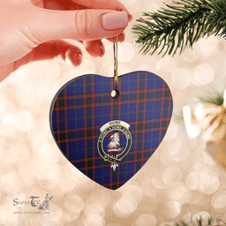 Scottish Home Modern Clan Tartan Ceramic Ornament - Crest Heart Style Scottish Plaid Tartan Plaid