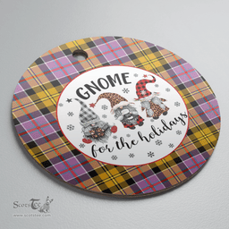 Scottish Culloden Ancient Clan Tartan Ceramic Ornament - Gnome Round Style Scottish Plaid Tartan Plaid