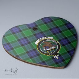Scottish Graham of Menteith Modern Clan Tartan Ceramic Ornament - Crest Heart Style Scottish Plaid Tartan Plaid