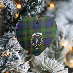 Scottish Gunn Modern Clan Tartan Ceramic Ornament - Crest Heart Style Scottish Plaid Tartan Plaid