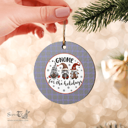 Scottish Sir Walter Scott Clan Tartan Ceramic Ornament - Gnome Round Style Scottish Plaid Tartan Plaid