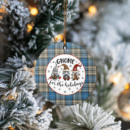 Scottish Napier Ancient Clan Tartan Ceramic Ornament - Gnome Round Style Scottish Plaid Tartan Plaid