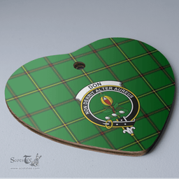 Scottish Don (Tribe-of-Mar) Clan Tartan Ceramic Ornament - Crest Heart Style Scottish Plaid Tartan Plaid