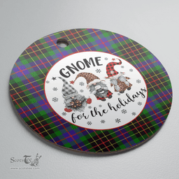 Scottish Brodie Hunting Modern Clan Tartan Ceramic Ornament - Gnome Round Style Scottish Plaid Tartan Plaid