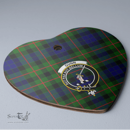 Scottish Gunn Modern Clan Tartan Ceramic Ornament - Crest Heart Style Scottish Plaid Tartan Plaid