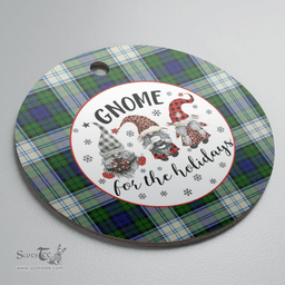 Scottish Blackwatch Dress Modern Clan Tartan Ceramic Ornament - Gnome Round Style Scottish Plaid Tartan Plaid