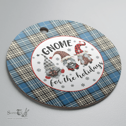 Scottish Napier Ancient Clan Tartan Ceramic Ornament - Gnome Round Style Scottish Plaid Tartan Plaid