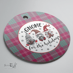 Scottish Crawford Ancient Clan Tartan Ceramic Ornament - Gnome Round Style Scottish Plaid Tartan Plaid