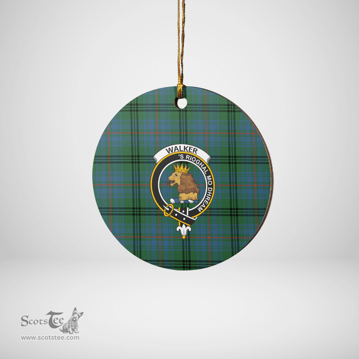 Scottish Walker Hunting Ancient Clan Tartan Ceramic Ornament - Crest Round Style Scottish Plaid Tartan Plaid
