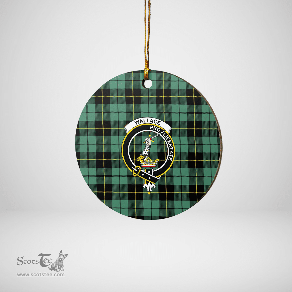 Scottish Wallace Hunting Ancient Clan Tartan Ceramic Ornament - Crest Round Style Scottish Plaid Tartan Plaid