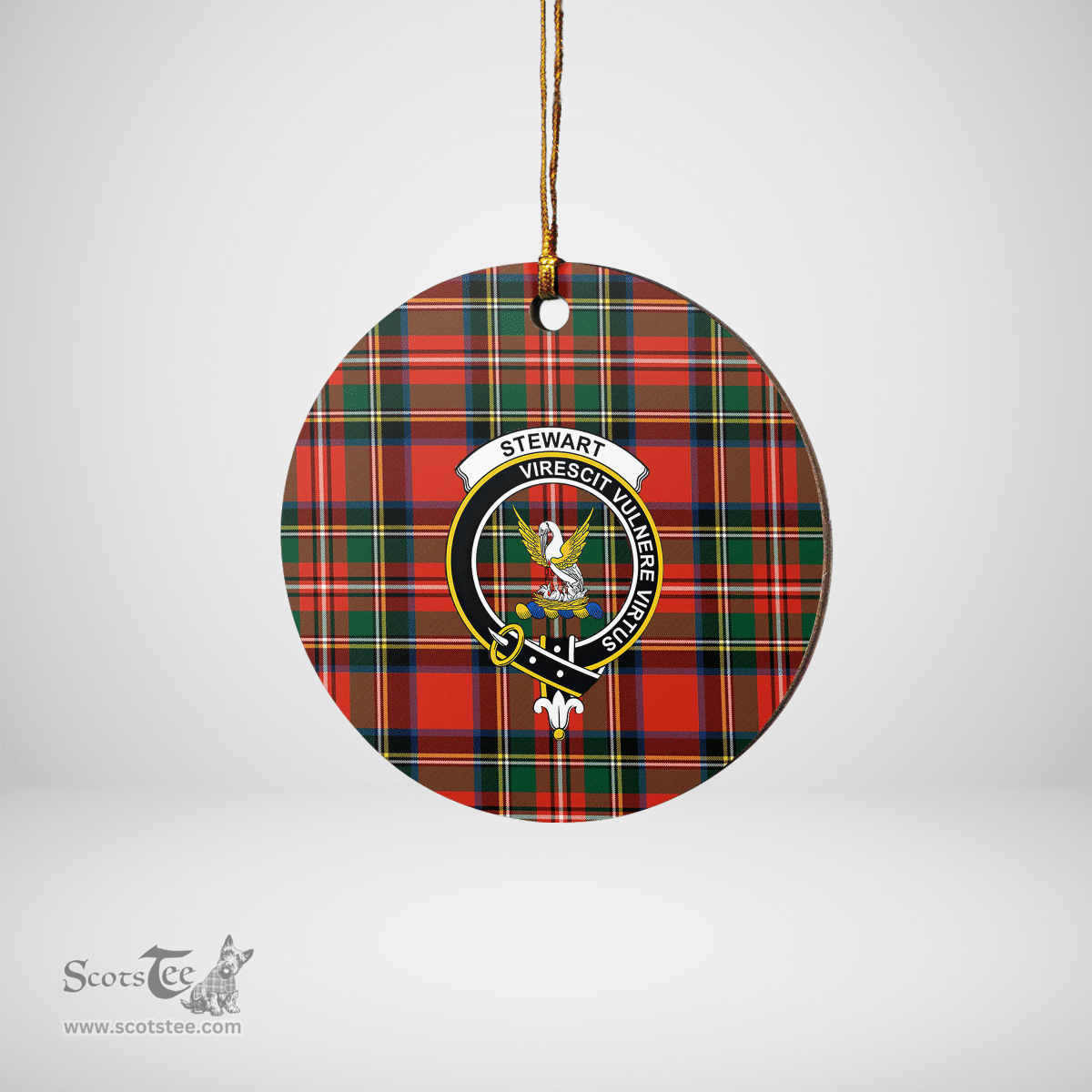 Scottish Stewart Royal Modern Clan Tartan Ceramic Ornament - Crest Round Style Scottish Plaid Tartan Plaid