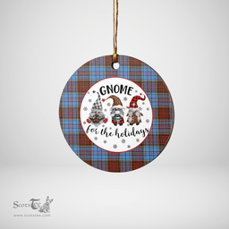 Scottish Anderson Modern Clan Tartan Ceramic Ornament - Gnome Round Style Scottish Plaid Tartan Plaid