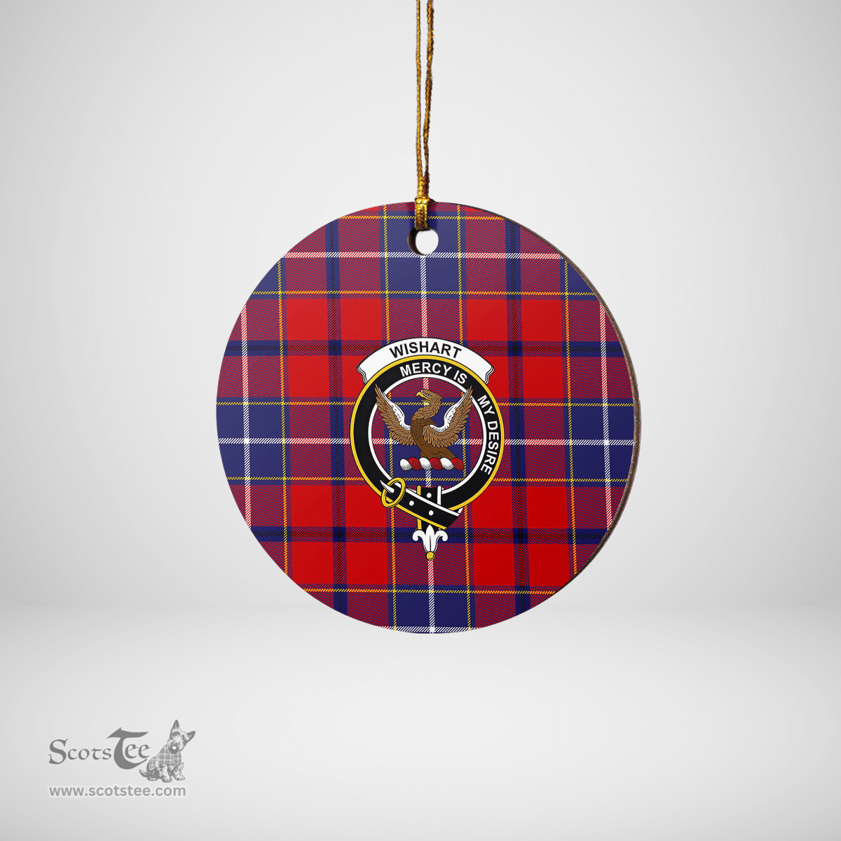 Scottish Wishart Dress Clan Tartan Ceramic Ornament - Crest Round Style Scottish Plaid Tartan Plaid