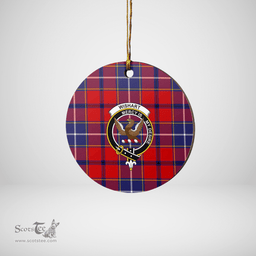 Scottish Wishart Dress Clan Tartan Ceramic Ornament - Crest Round Style Scottish Plaid Tartan Plaid