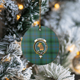 Scottish Walker Hunting Ancient Clan Tartan Ceramic Ornament - Crest Round Style Scottish Plaid Tartan Plaid