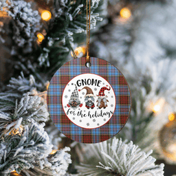 Scottish Anderson Modern Clan Tartan Ceramic Ornament - Gnome Round Style Scottish Plaid Tartan Plaid