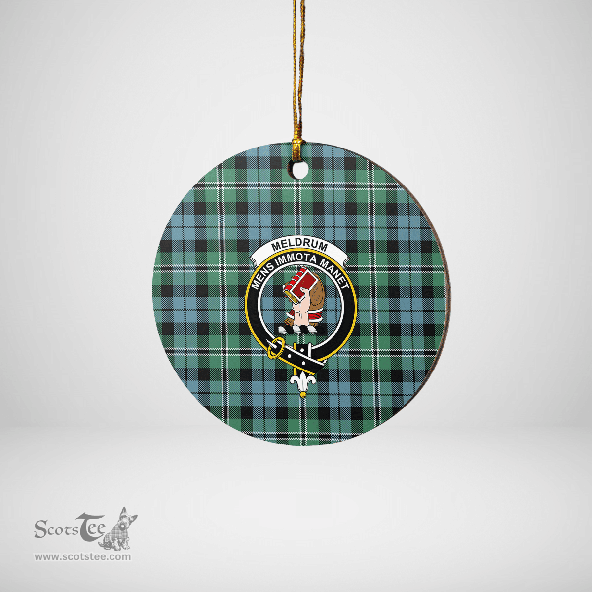 Scottish Melville Clan Tartan Ceramic Ornament - Crest Round Style Scottish Plaid Tartan Plaid