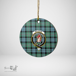 Scottish Melville Clan Tartan Ceramic Ornament - Crest Round Style Scottish Plaid Tartan Plaid