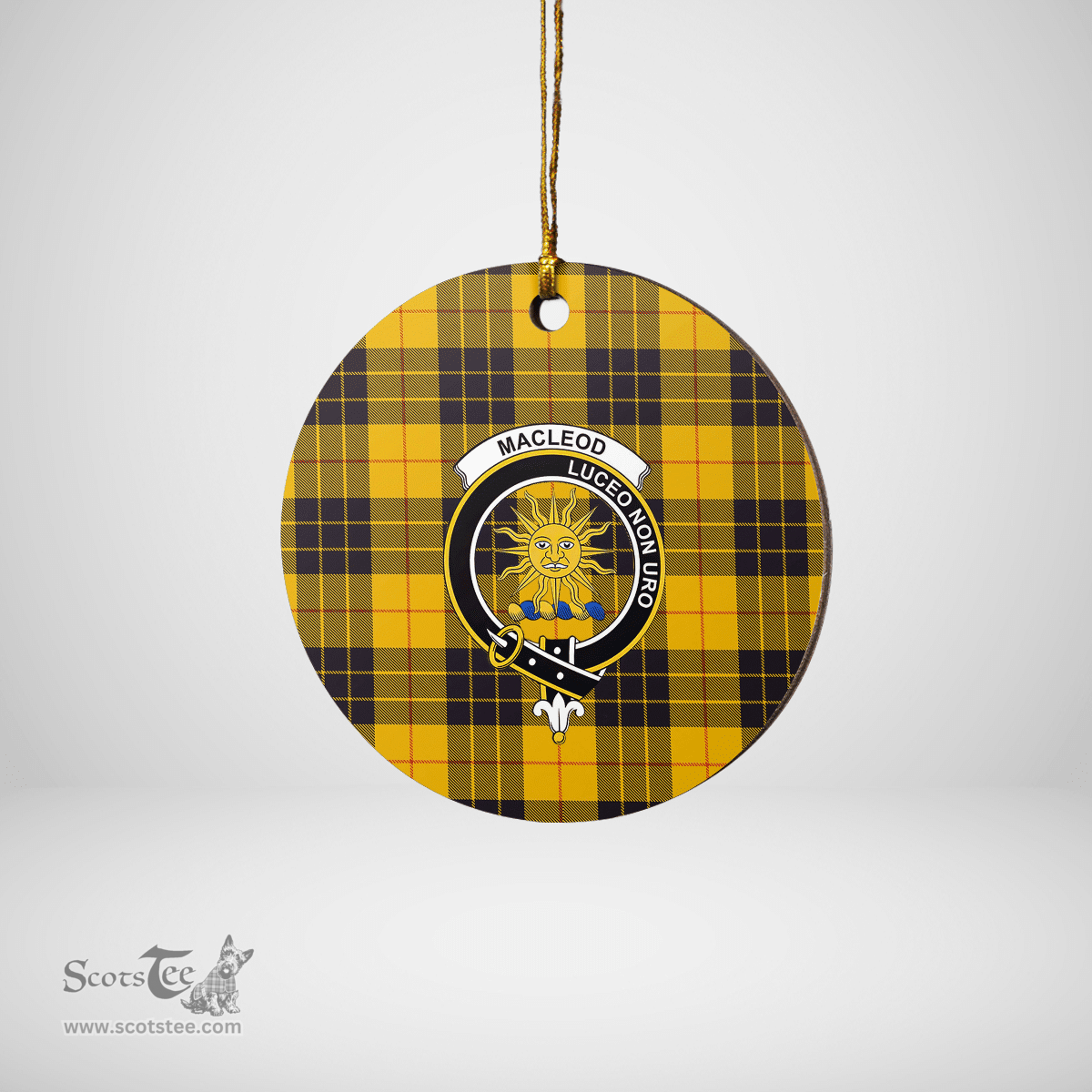 Scottish MacLeod of Lewis Ancient Clan Tartan Ceramic Ornament - Crest Round Style Scottish Plaid Tartan Plaid
