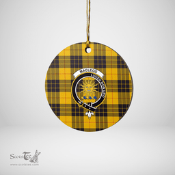 Scottish MacLeod of Lewis Ancient Clan Tartan Ceramic Ornament - Crest Round Style Scottish Plaid Tartan Plaid