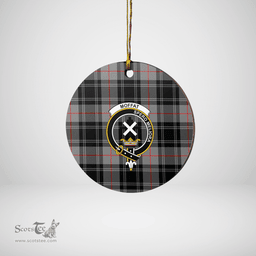 Scottish Moffat Modern Clan Tartan Ceramic Ornament - Crest Round Style Scottish Plaid Tartan Plaid