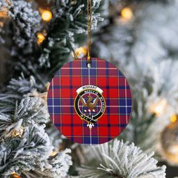 Scottish Wishart Dress Clan Tartan Ceramic Ornament - Crest Round Style Scottish Plaid Tartan Plaid
