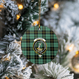 Scottish Wallace Hunting Ancient Clan Tartan Ceramic Ornament - Crest Round Style Scottish Plaid Tartan Plaid