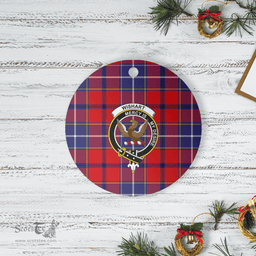 Scottish Wishart Dress Clan Tartan Ceramic Ornament - Crest Round Style Scottish Plaid Tartan Plaid