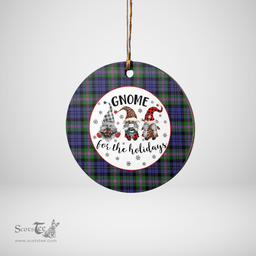 Scottish Baird Modern Clan Tartan Ceramic Ornament - Gnome Round Style Scottish Plaid Tartan Plaid