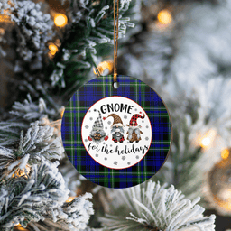 Scottish Arbuthnot Modern Clan Tartan Ceramic Ornament - Gnome Round Style Scottish Plaid Tartan Plaid