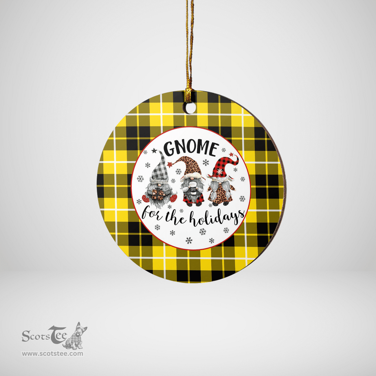 Scottish Barclay Dress Modern Clan Tartan Ceramic Ornament - Gnome Round Style Scottish Plaid Tartan Plaid