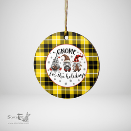Scottish Barclay Dress Modern Clan Tartan Ceramic Ornament - Gnome Round Style Scottish Plaid Tartan Plaid