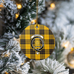 Scottish MacLeod of Lewis Ancient Clan Tartan Ceramic Ornament - Crest Round Style Scottish Plaid Tartan Plaid