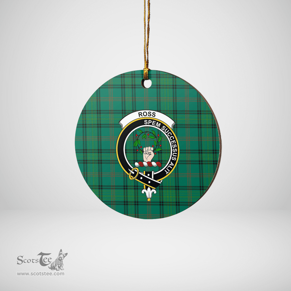 Scottish Ross Hunting Ancient Clan Tartan Ceramic Ornament - Crest Round Style Scottish Plaid Tartan Plaid