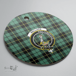 Scottish Wallace Hunting Ancient Clan Tartan Ceramic Ornament - Crest Round Style Scottish Plaid Tartan Plaid