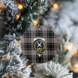 Scottish Moffat Modern Clan Tartan Ceramic Ornament - Crest Round Style Scottish Plaid Tartan Plaid