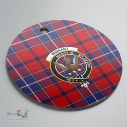 Scottish Wishart Dress Clan Tartan Ceramic Ornament - Crest Round Style Scottish Plaid Tartan Plaid