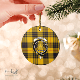 Scottish MacLeod of Lewis Ancient Clan Tartan Ceramic Ornament - Crest Round Style Scottish Plaid Tartan Plaid