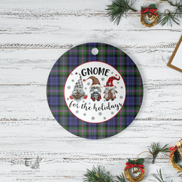 Scottish Baird Modern Clan Tartan Ceramic Ornament - Gnome Round Style Scottish Plaid Tartan Plaid